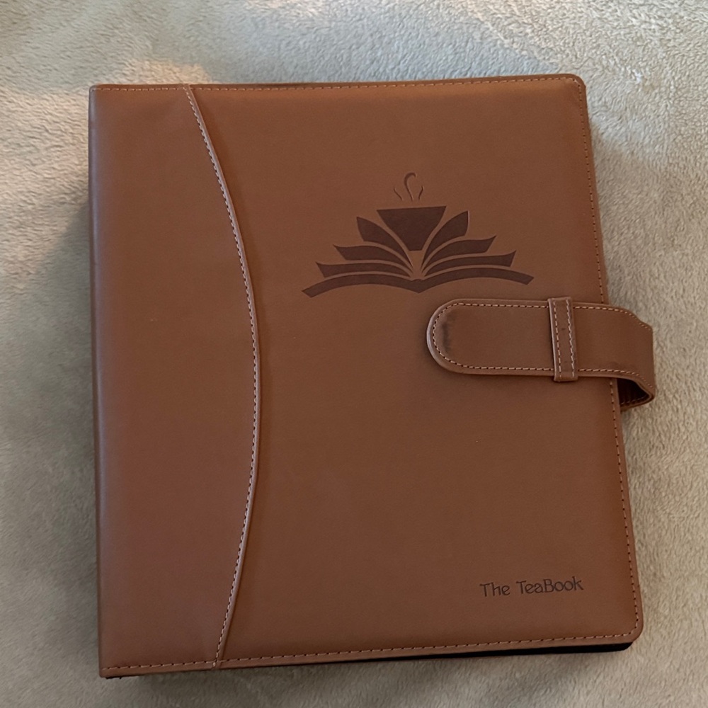 The TeaBook Brown Faux Leather Tea Organizer Binder
